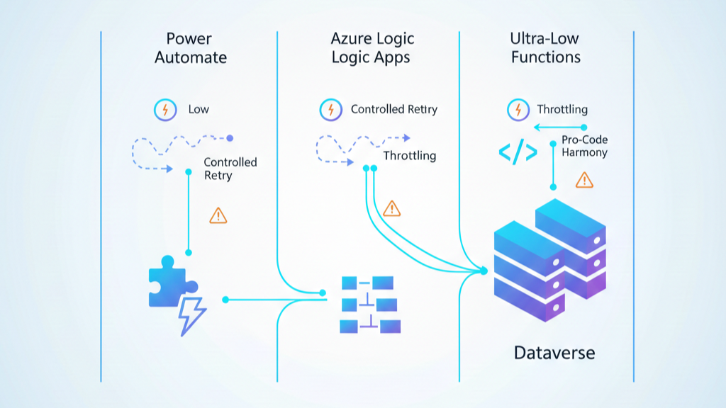 Power Automate vs Logic Apps vs Azure Functions for Dataverse custom logic